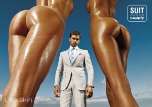 Mens control over women by a suit ad. 